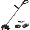 WORX Nitro Cordless Lawn Edger, 7” Grass Edger with 3 Depth Settings, 20V Electric Edger with Dual Wheels & Brushless Motor, 4.0 Ah Battery & Charger Included, WG898(Lawn Edger w/(1) 4.0 Ah Battery)