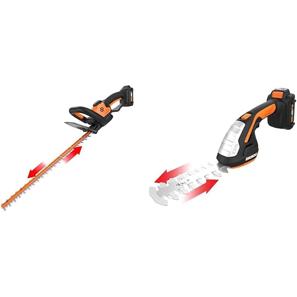 image:imageWORX WG261 20V Power Share 22 Cordless Hedge Trimmer Battery amp Charger Included WG801 20V Power Share 4 Cordless Shear and 8 Shrubber Trimmer Battery amp Charger Included