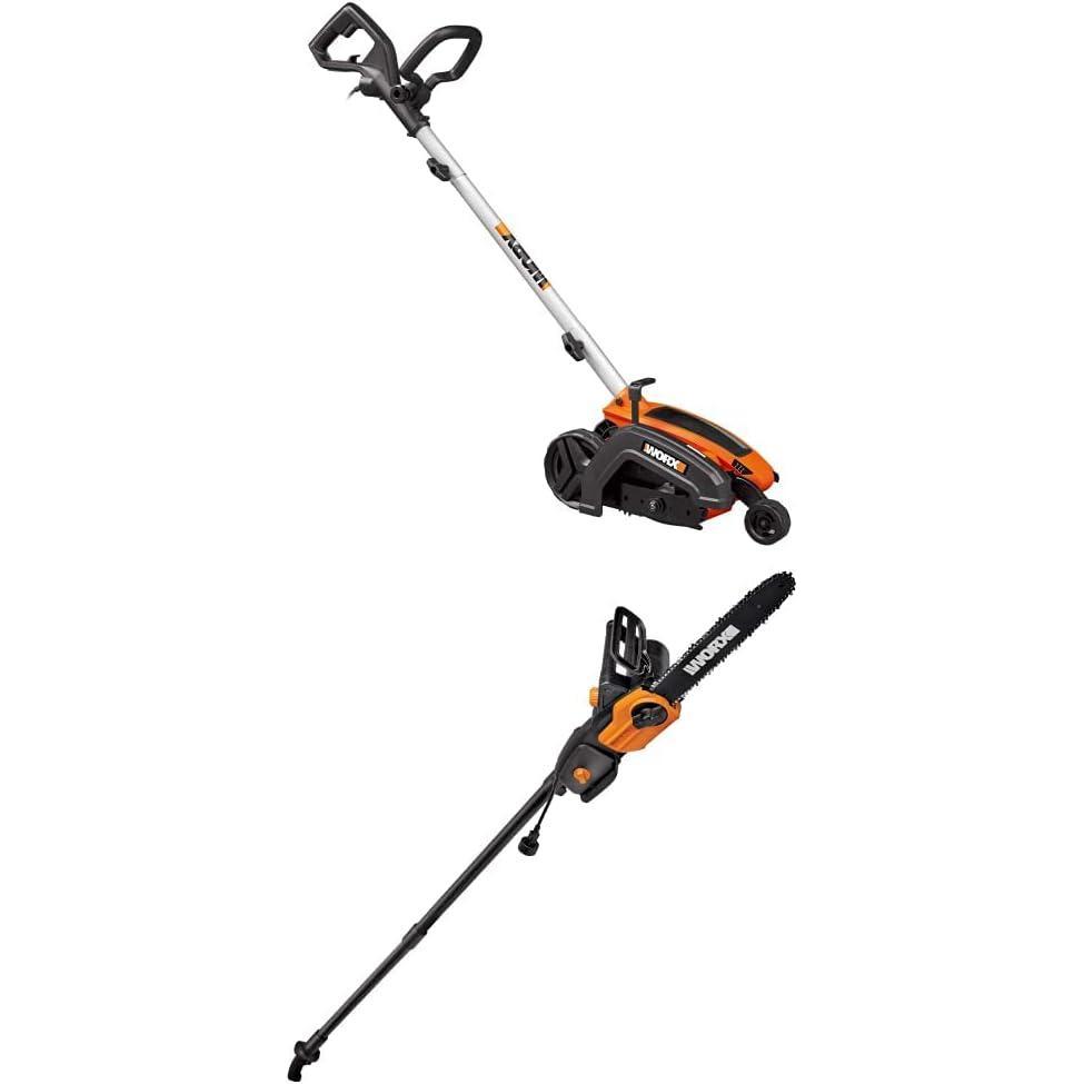 image:imageWorx Edger amp Trimmer Lawn Tool Bundle Electric Edger 12 Amp 75 Cordless String TrimmerEdger 20V 12Lawn Trencher Pole Saw