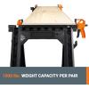 Worx WX065.3 Clamping Sawhorses with Bar Clamps and 7 Inch Metal Triangle Ruler(Clamping Sawhorses + Triangle Ruler)
