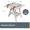 Worx WX065.3 Clamping Sawhorses with Bar Clamps and 7 Inch Metal Triangle Ruler(Portable Workbench & Sawhorse)