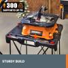 Worx WX065.3 Clamping Sawhorses with Bar Clamps and 7 Inch Metal Triangle Ruler(Sidekick Work Table)