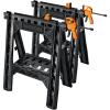 Worx WX065.3 Clamping Sawhorses with Bar Clamps and 7 Inch Metal Triangle Ruler(Clamping Sawhorse Pair)