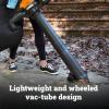 WORX Cordless Leaf Blower, 3 in 1 Blowers for Lawn Care with Leaf Vacuum & Leaf Mulcher, Electric Blower with Brushless Motor & 2 Speed Control, 4 × 4.0 Ah Batteries & Charger Included(210MPH 40V 3 in 1 w/(4) 4.0Ah Batteries)