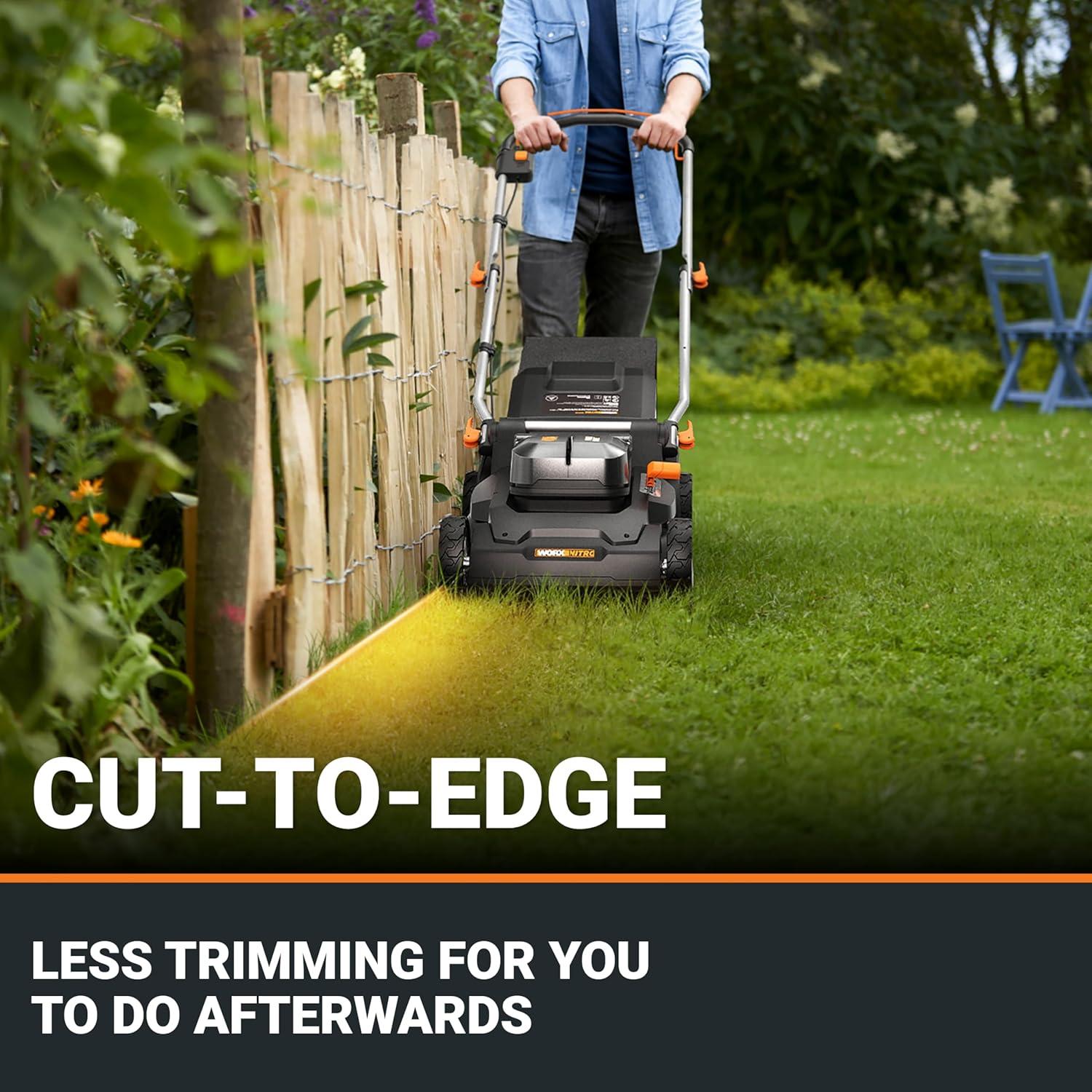 image:imageWORX Cordless String Trimmer amp Lawn Mower Combo 12 20V Weed Wacker with 90 Pivoting Head 17 40V Mower with 6Position Height Adjustments for Medium Size Yard 4 Batteries amp Charger Included