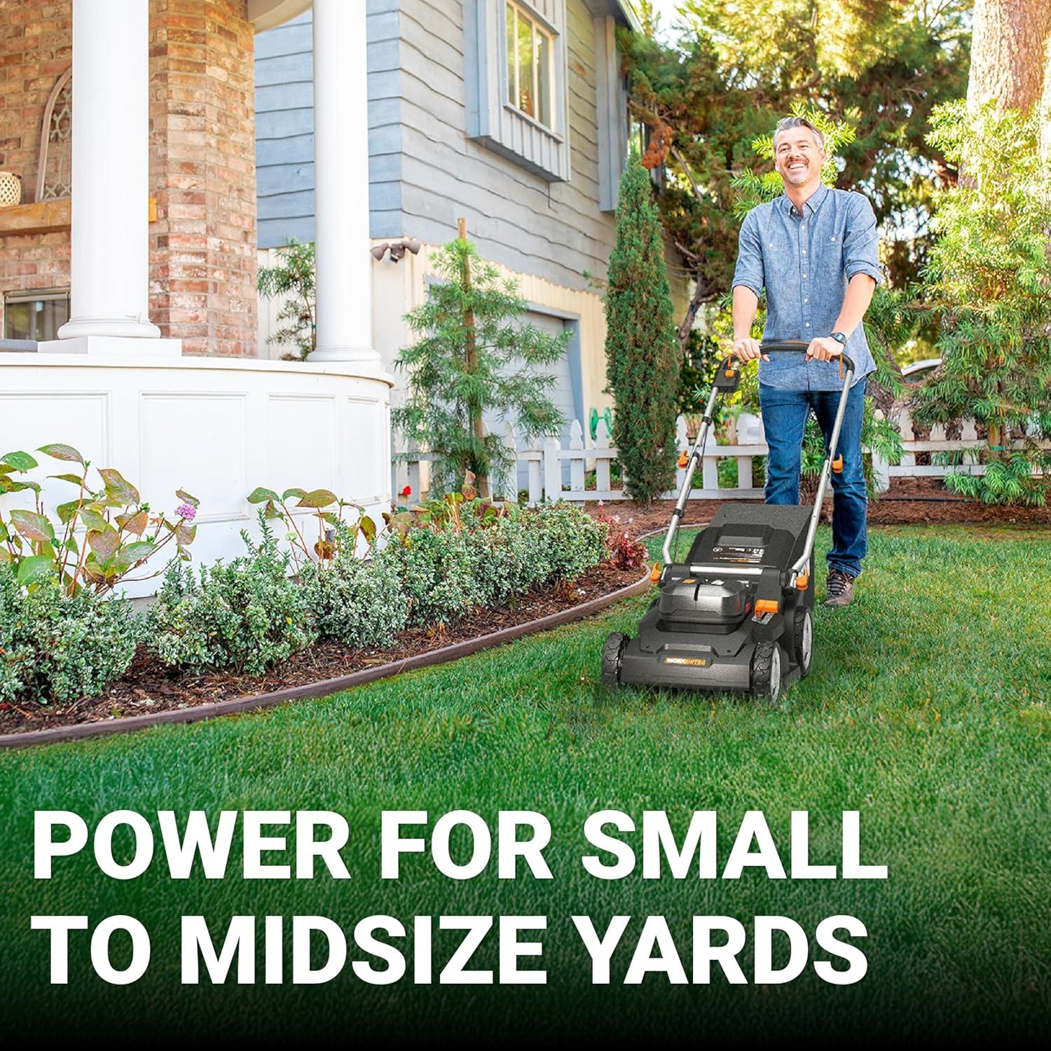 image:imageWORX Cordless String Trimmer amp Lawn Mower Combo 12 20V Weed Wacker with 90 Pivoting Head 17 40V Mower with 6Position Height Adjustments for Medium Size Yard 4 Batteries amp Charger Included