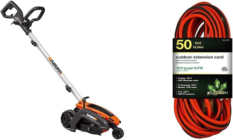 image:imageWorx Edger Lawn Tool Electric Lawn Edger WG896 and Southwire 100 ft Outdoor Extension Cord 02589SW12Amp 75 Electric Lawn Edger Trencher