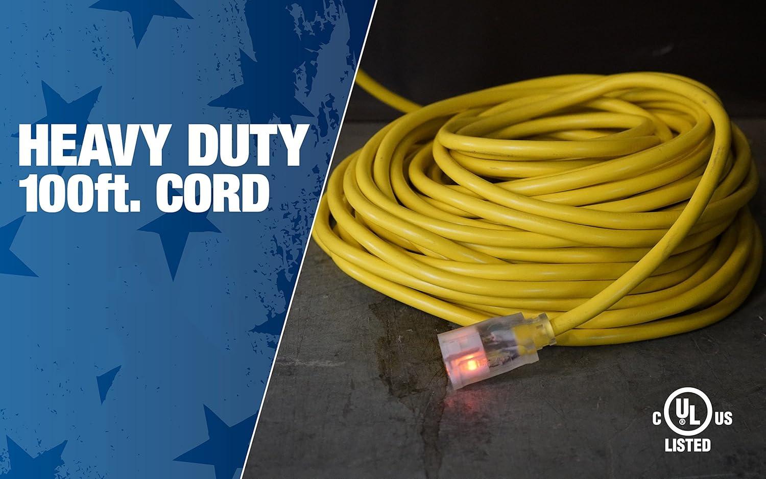 image:imageWorx Edger Lawn Tool Electric Lawn Edger WG896 and Southwire 100 ft Outdoor Extension Cord 02589SWWith Extension Cord Yellow 100 Ft