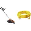 Worx Edger Lawn Tool Electric Lawn Edger (WG896) and Southwire 100 ft Outdoor Extension Cord (02589SW)(With Extension Cord  Yellow  100 Ft)
