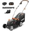 WORX Cordless Lawn Mower, 14” Electric Mower with Mulching & Bagging, 20V Push Lawn Mower with 6-Position Height Adjustment, 5.0 Ah Battery & Charger Included, WG733.1(14″ 20V Mower w/(1) 5.0Ah Battery)