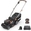 WORX Cordless Lawn Mower, 14” Electric Mower with Mulching & Bagging, 20V Push Lawn Mower with 6-Position Height Adjustment, 5.0 Ah Battery & Charger Included, WG733.1(16″ 40V Mower w/(2) 4.0Ah Batteries)